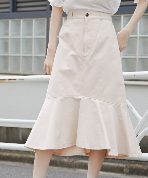 OLIVE des OLIVE(オリーブデオリーブ)の「マーメイドスカート(スカート・レディース・ブラック/アイボリー/ワンウォッシュ・FREE)」の5枚目の写真