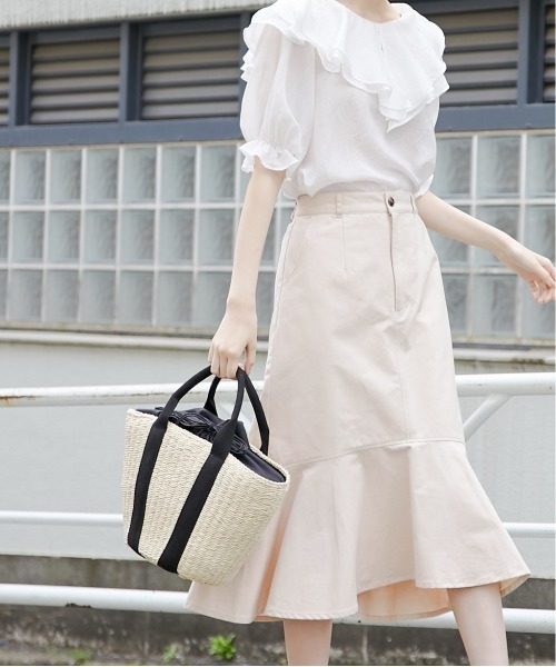 OLIVE des OLIVE(オリーブデオリーブ)の「マーメイドスカート(スカート・レディース・ブラック/アイボリー/ワンウォッシュ・FREE)」の8枚目の写真