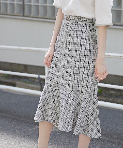 OLIVE des OLIVE(オリーブデオリーブ)の「マーメイドスカート(スカート・レディース・ブラック/アイボリー/ワンウォッシュ・FREE)」の10枚目の写真