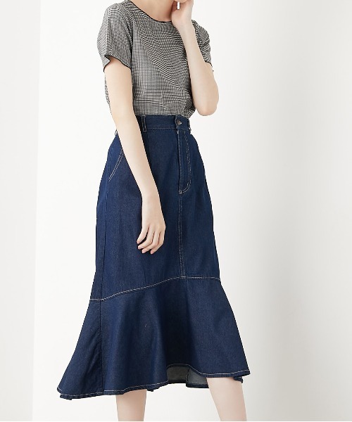 OLIVE des OLIVE(オリーブデオリーブ)の「マーメイドスカート(スカート・レディース・ブラック/アイボリー/ワンウォッシュ・FREE)」の18枚目の写真