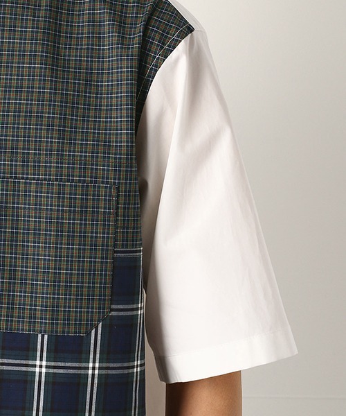 COMME CA COMMUNE(コムサコミューン)の「パッチワークシャツ(シャツ/ブラウス・メンズ・ネイビー系/ホワイト系・MEDIUM/LARGE)」の11枚目の写真