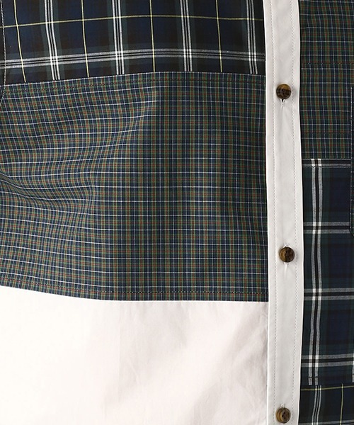 COMME CA COMMUNE(コムサコミューン)の「パッチワークシャツ(シャツ/ブラウス・メンズ・ネイビー系/ホワイト系・MEDIUM/LARGE)」の13枚目の写真