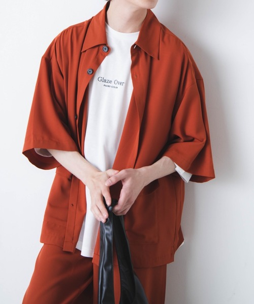 WEGO（ウィゴー）の「WEGO/トロミセットアップ（シャツ/ブラウス・メンズ・ブラック/オレンジ/ブルー・MEDIUM/LARGE）」の22枚目の写真