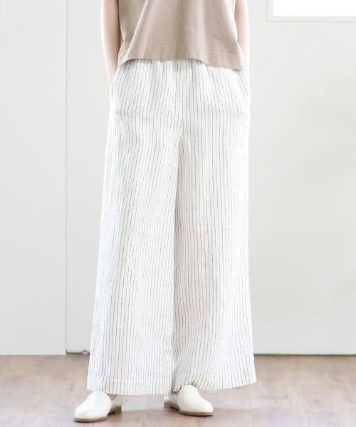 Pao de lo（パオデロ）の「ぽこぽこノットボーダーワイドパンツ（その他パンツ・レディース・ベージュ系その他/ブラック系その他・9号/7号）」の2枚目の写真