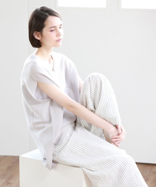 Pao de lo（パオデロ）の「ぽこぽこノットボーダーワイドパンツ（その他パンツ・レディース・ベージュ系その他/ブラック系その他・9号/7号）」の14枚目の写真