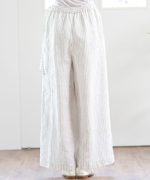 Pao de lo（パオデロ）の「ぽこぽこノットボーダーワイドパンツ（その他パンツ・レディース・ベージュ系その他/ブラック系その他・9号/7号）」の5枚目の写真