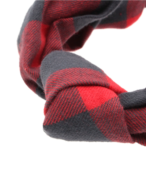 WEGO（ウィゴー）の「WEGO/チェックターバン（ヘアバンド・レディース・ホワイト/レッド/その他1・FREE）」の4枚目の写真