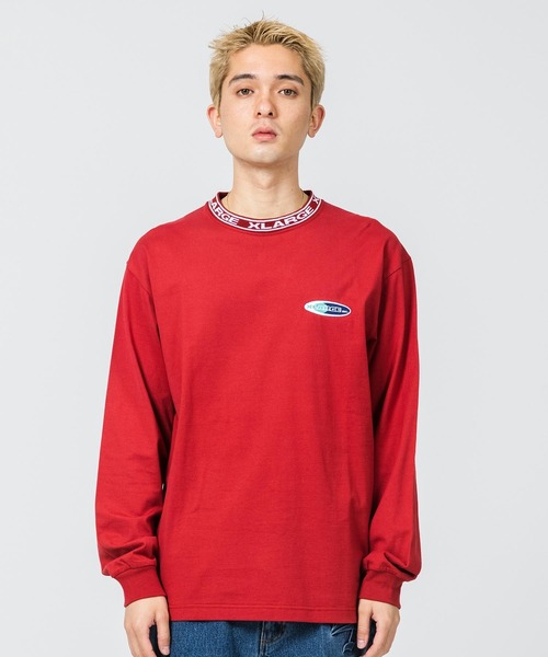 XLARGE(エクストララージ)の「COLLAR LOGO L/S TEE(Tシャツ/カットソー・メンズ・ネイビー/イエロー/グリーン/バーガンディー・S/M/L/XL)」の4枚目の写真
