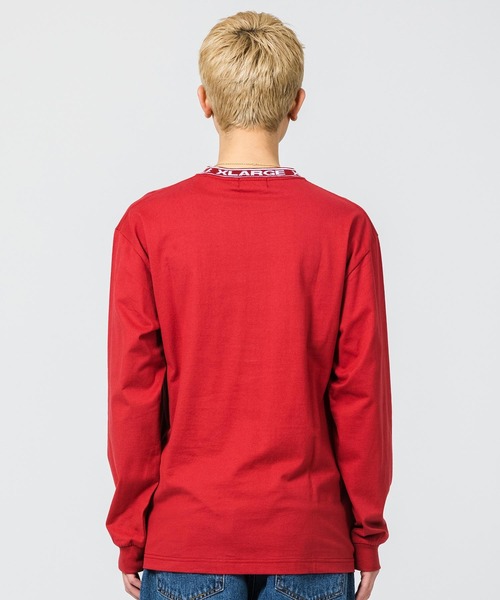 XLARGE(エクストララージ)の「COLLAR LOGO L/S TEE(Tシャツ/カットソー・メンズ・ネイビー/イエロー/グリーン/バーガンディー・S/M/L/XL)」の6枚目の写真
