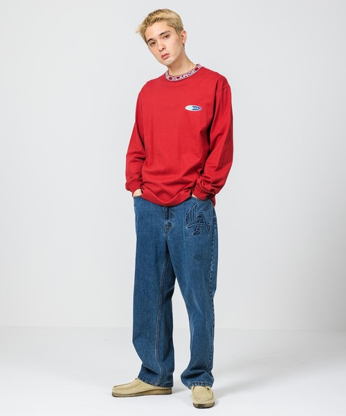 XLARGE(エクストララージ)の「COLLAR LOGO L/S TEE(Tシャツ/カットソー・メンズ・ネイビー/イエロー/グリーン/バーガンディー・S/M/L/XL)」の14枚目の写真