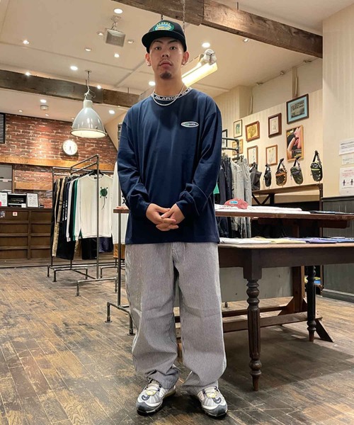 XLARGE(エクストララージ)の「COLLAR LOGO L/S TEE(Tシャツ/カットソー・メンズ・ネイビー/イエロー/グリーン/バーガンディー・S/M/L/XL)」の22枚目の写真