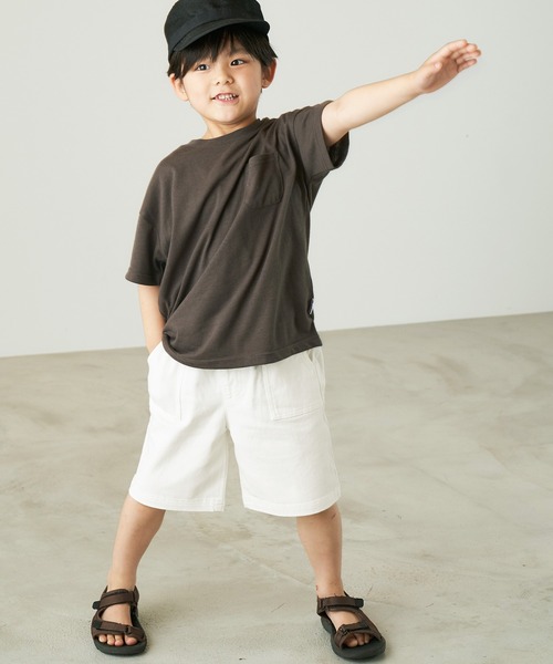 &yam(アンドヤム)の「ライトデニム ウエストフリンジデザインショートパンツ(デニムパンツ・キッズ・ホワイト/サックスブルー/インディゴブルー・110-120cm/150-160cm/140-150cm/120-130cm/130-140cm)」の7枚目の写真