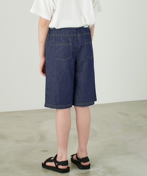 &yam(アンドヤム)の「ライトデニム ウエストフリンジデザインショートパンツ(デニムパンツ・キッズ・ホワイト/サックスブルー/インディゴブルー・110-120cm/150-160cm/140-150cm/120-130cm/130-140cm)」の13枚目の写真