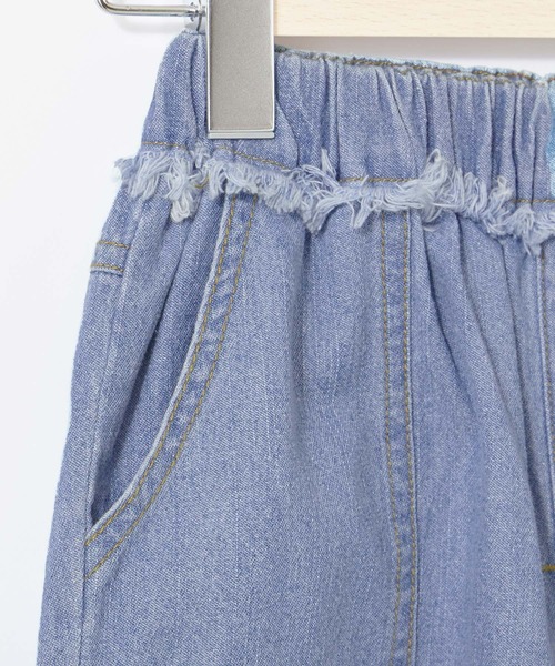 &yam(アンドヤム)の「ライトデニム ウエストフリンジデザインショートパンツ(デニムパンツ・キッズ・ホワイト/サックスブルー/インディゴブルー・110-120cm/150-160cm/140-150cm/120-130cm/130-140cm)」の19枚目の写真