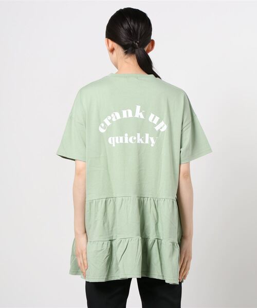 WEGO（ウィゴー）の「WEGO/ティアードTeeワンピース（ワンピース・レディース・ホワイト/ライトパープル/グリーン系その他・FREE）」の6枚目の写真