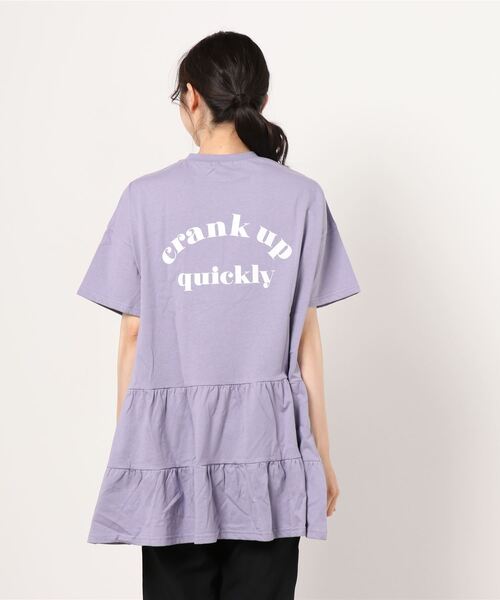 WEGO（ウィゴー）の「WEGO/ティアードTeeワンピース（ワンピース・レディース・ホワイト/ライトパープル/グリーン系その他・FREE）」の7枚目の写真