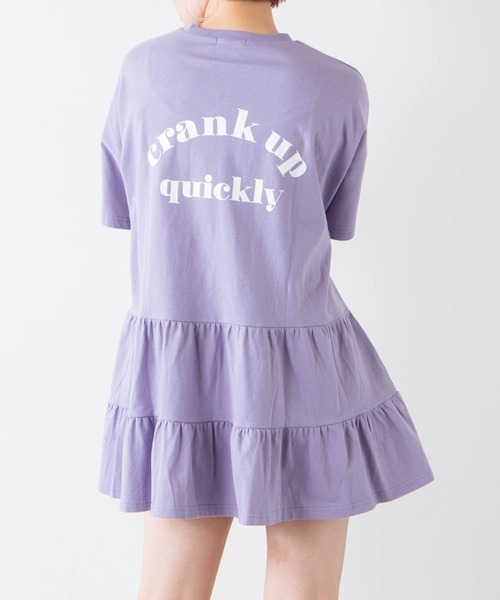 WEGO（ウィゴー）の「WEGO/ティアードTeeワンピース（ワンピース・レディース・ホワイト/ライトパープル/グリーン系その他・FREE）」の3枚目の写真