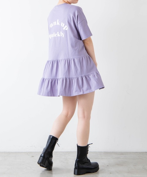 WEGO（ウィゴー）の「WEGO/ティアードTeeワンピース（ワンピース・レディース・ホワイト/ライトパープル/グリーン系その他・FREE）」の14枚目の写真