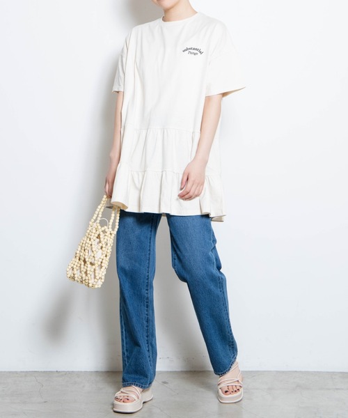 WEGO（ウィゴー）の「WEGO/ティアードTeeワンピース（ワンピース・レディース・ホワイト/ライトパープル/グリーン系その他・FREE）」の10枚目の写真