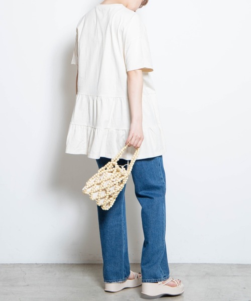 WEGO（ウィゴー）の「WEGO/ティアードTeeワンピース（ワンピース・レディース・ホワイト/ライトパープル/グリーン系その他・FREE）」の8枚目の写真