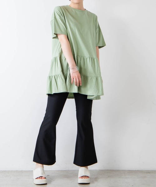 WEGO（ウィゴー）の「WEGO/ティアードTeeワンピース（ワンピース・レディース・ホワイト/ライトパープル/グリーン系その他・FREE）」の16枚目の写真