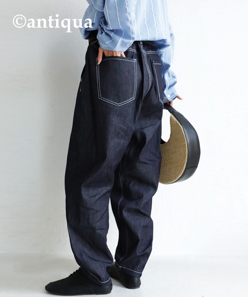 アンティカ バルーンデニムサロペット Lサイズ アンティカ デニム