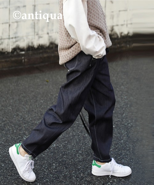 antiqua（アンティカ）の「育てるデニム。ストレッチバルーンデニム（デニムパンツ・レディース・ノンウォッシュ・M/L/L/XL）」の15枚目の写真