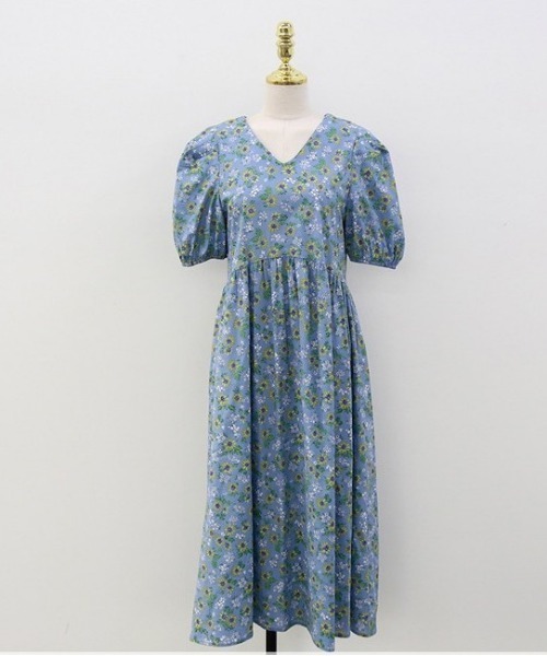 NANING9(ナンニング)の「NANING9 VIVIDカラー花柄ワンピ―ス(ワンピース・レディース・スカイブルー/イエロー・FREE)」の17枚目の写真