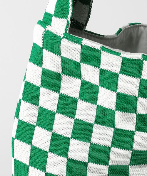 Parc-nique（パークニック）の「＜PCNQ＞ブロックチェック柄ニットバッグ（トートバッグ・レディース・ブラック/ケリー・FREE）」の6枚目の写真