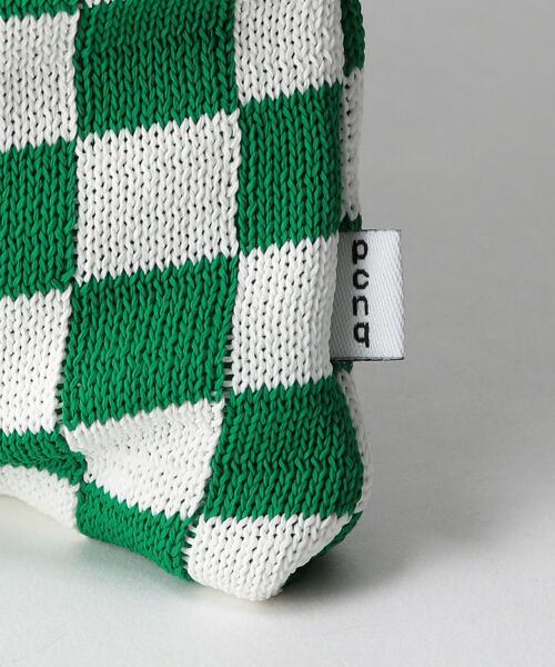 Parc-nique（パークニック）の「＜PCNQ＞ブロックチェック柄ニットバッグ（トートバッグ・レディース・ブラック/ケリー・FREE）」の8枚目の写真