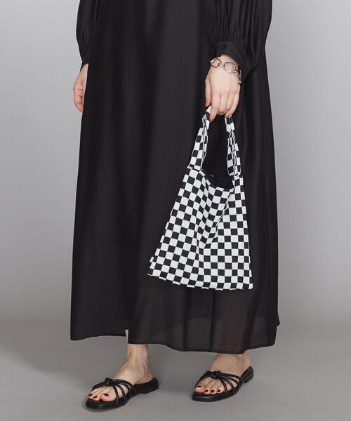 Parc-nique（パークニック）の「＜PCNQ＞ブロックチェック柄ニットバッグ（トートバッグ・レディース・ブラック/ケリー・FREE）」の9枚目の写真