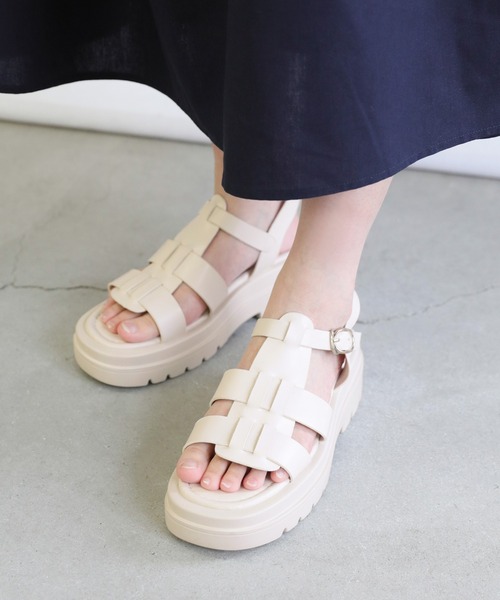 select MOCA（セレクトモカ）の「プラットフォームグルカサンダル（サンダル・レディース・ホワイト/ブラック/ブラウン・SMALL/MEDIUM/LARGE）」の8枚目の写真