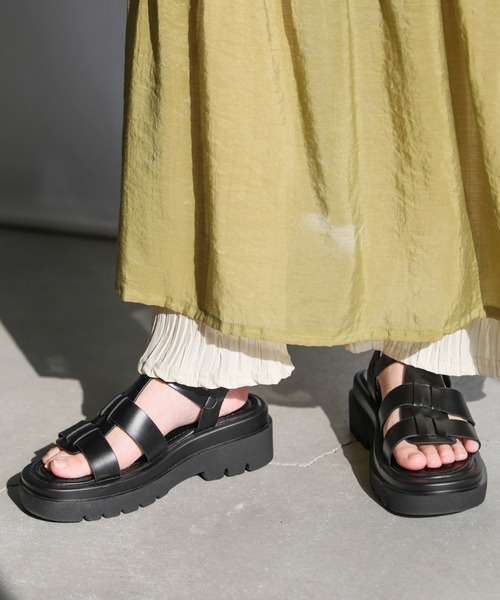 select MOCA（セレクトモカ）の「プラットフォームグルカサンダル（サンダル・レディース・ホワイト/ブラック/ブラウン・SMALL/MEDIUM/LARGE）」の4枚目の写真