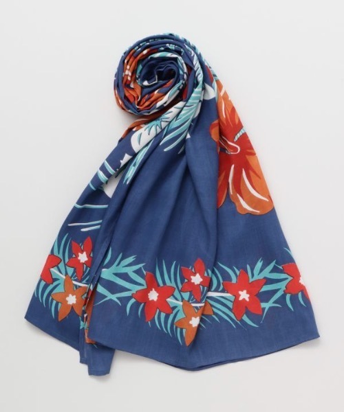 Kahiko(カヒコ)の「【Kahiko】ハイビスカスビーチパレオ(ストール/ショール・レディース・ホワイト/ネイビー/イエロー・FREE)」の9枚目の写真