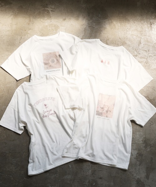 one after another NICE CLAUP(ワンアフターアナザーナイスクラップ)の「フォトアソートBigT(Tシャツ/カットソー・レディース・ホワイト/オフホワイト/アイボリー/ホワイト系その他・FREE)」の7枚目の写真