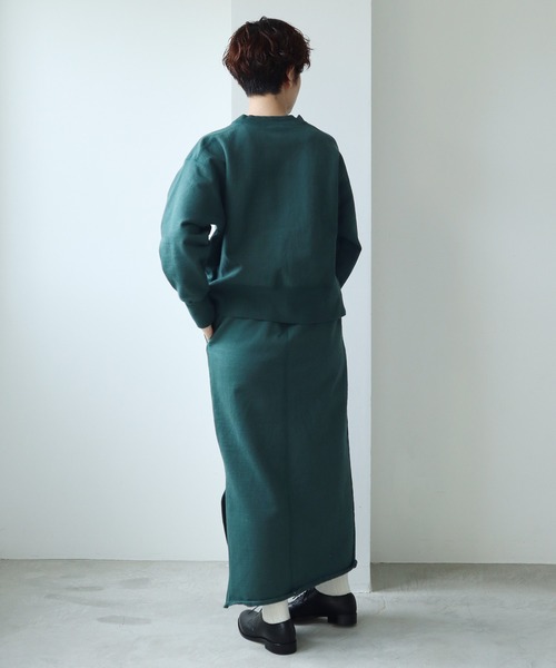 note et silence （ノートエシロンス）の「*◇度詰め裏毛 ストレートスカート（スカート・レディース・ホワイト/チャコールグレー/グリーン・FREE）」の12枚目の写真