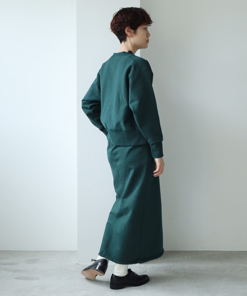 note et silence （ノートエシロンス）の「*◇度詰め裏毛 ストレートスカート（スカート・レディース・ホワイト/チャコールグレー/グリーン・FREE）」の13枚目の写真