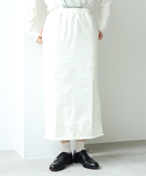 note et silence （ノートエシロンス）の「*◇度詰め裏毛 ストレートスカート（スカート・レディース・ホワイト/チャコールグレー/グリーン・FREE）」の16枚目の写真