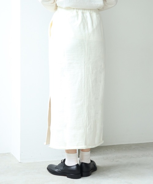 note et silence （ノートエシロンス）の「*◇度詰め裏毛 ストレートスカート（スカート・レディース・ホワイト/チャコールグレー/グリーン・FREE）」の19枚目の写真