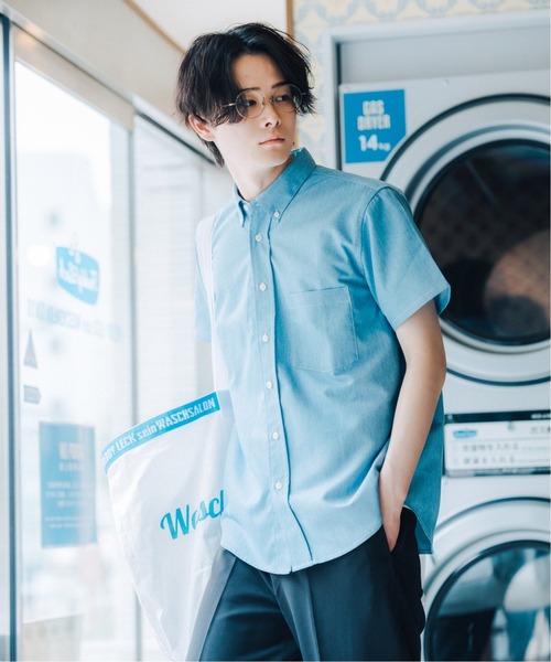 B.C STOCK（ベーセーストック）の「LAUNDRY シャツ（シャツ/ブラウス・メンズ・ホワイト/クリアブルー・MEDIUM/LARGE）」の4枚目の写真