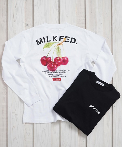 MILKFED.(ミルクフェド)の「LS TEE CHERRY(Tシャツ/カットソー・レディース・ホワイト/ブラック・ONE SIZE)」の9枚目の写真