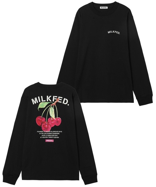 MILKFED.(ミルクフェド)の「LS TEE CHERRY(Tシャツ/カットソー・レディース・ホワイト/ブラック・ONE SIZE)」の5枚目の写真