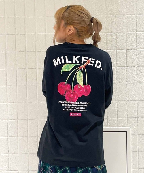 MILKFED.(ミルクフェド)の「LS TEE CHERRY(Tシャツ/カットソー・レディース・ホワイト/ブラック・ONE SIZE)」の22枚目の写真