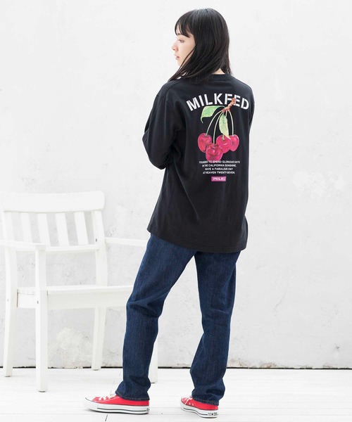MILKFED.(ミルクフェド)の「LS TEE CHERRY(Tシャツ/カットソー・レディース・ホワイト/ブラック・ONE SIZE)」の21枚目の写真