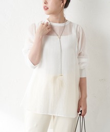 SHENERY | バックボタンシアーチュニック(シャツ/ブラウス)