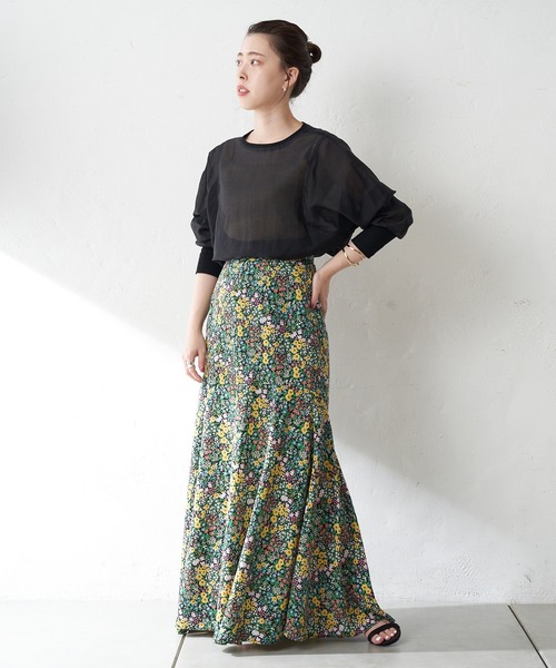 SHENERY(シーナリー)の「バックボタンシアーチュニック(シャツ/ブラウス・レディース・ブラック/オフホワイト/グリーン・FREE)」の12枚目の写真