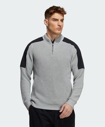 ショルダーパッチ ハーフジップ長袖ローゲジニットセーター【adidas Golf/アディダスゴルフ】
