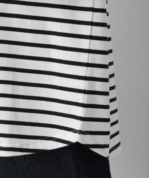 LOWRYS FARM(ローリーズファーム)の「ボーダーTロングスリーブ 216086(Tシャツ/カットソー・レディース・ブラック/ダークブラウン/ネイビー/グリーン・FREE)」の10枚目の写真