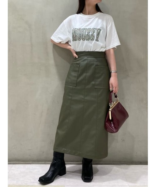 MOUSSY（マウジー）の「FAUX LEATHER スカート（スカート・レディース・ブラック/カーキ/オレンジ・2/1）」の7枚目の写真
