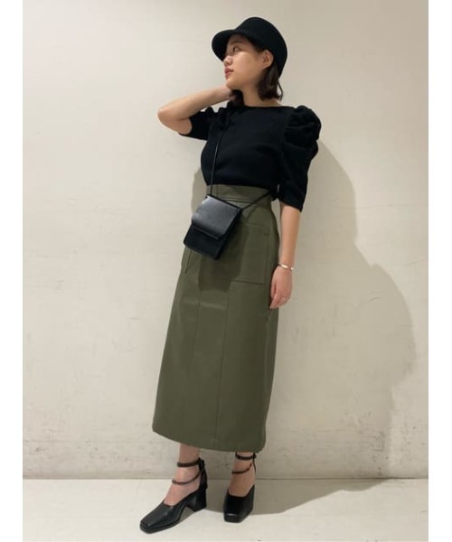 MOUSSY（マウジー）の「FAUX LEATHER スカート（スカート・レディース・ブラック/カーキ/オレンジ・2/1）」の6枚目の写真
